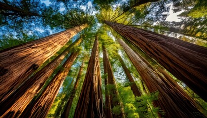 Towering Redwoods - A Majestic Forest Canopy Reaching for the Sky.