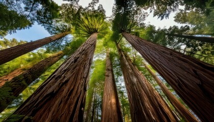 Towering Redwoods - A Glimpse into the Ancient Canopy.