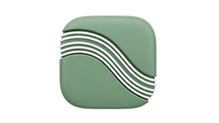 Green object with white wavy lines