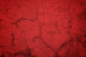 Cracked Red Wall Texture With Deep Fissures And Subtle Shadows For Background Design