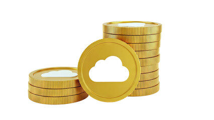 Gold Coins with Cloud Symbol