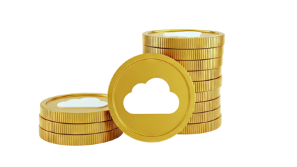 Gold Coins with Cloud Symbol