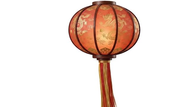Traditional Chinese red lantern with intricate gold patterns 4K Videos