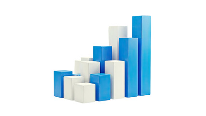 Abstract Bar Chart with Blue and White Bars