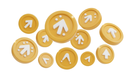 Cute 3D Point Coins Icon Set