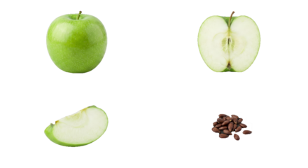 Shiny Crimson Apple Segments Accompanied By Aromatic Coffee Beans For Seasonal Presentation