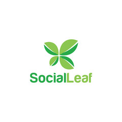 Social Leaf Logo Vector Natural