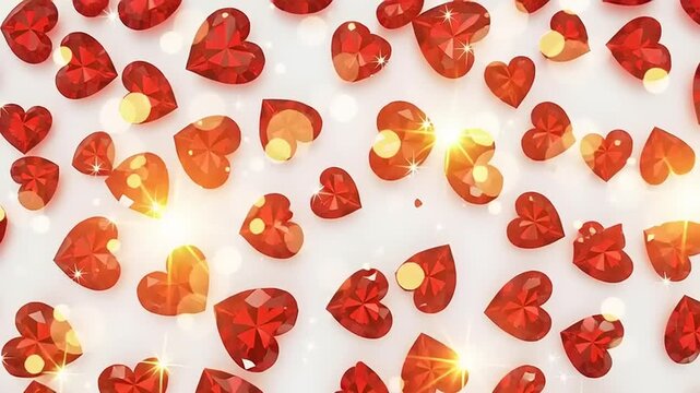 Red Heart Shaped Candies on White Background.