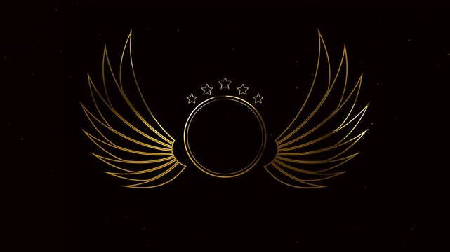golden wings with empty text logo