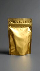 Metallic golden pouch in a studio shot, simple lighting