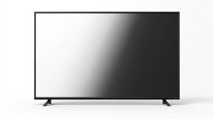 Modern flat screen television with a gradient display on a white background. A sleek, contemporary television set is showcased against a clean white backdrop.