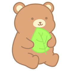 teddy bear with a leaf