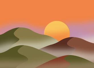 sunset in the mountains