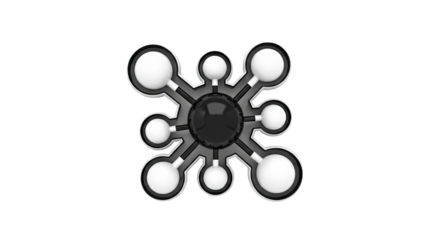 Abstract Molecular Structure with Black and White Spheres