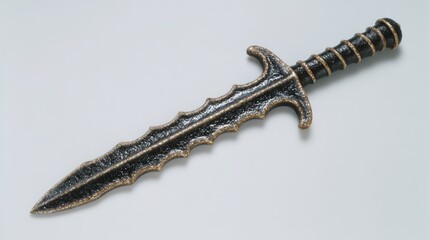 Fantasy dagger with ornate black and gold design