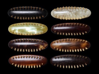 Collection of antique oval brushes with natural bristles