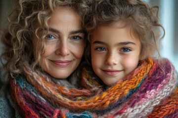 Generations Bond Over Knitting a Bright Handmade Scarf Together