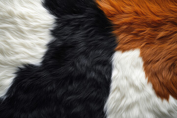 Hyper-Detailed Tricolor Cowhide Fur Texture for Crafting