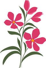 Elegant Red Floral Botanical Illustration