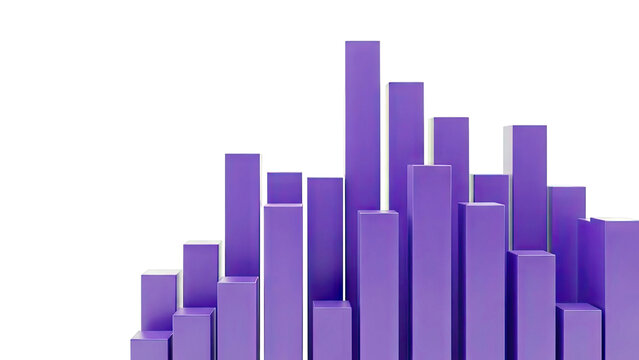 Purple Bar Chart on White Background