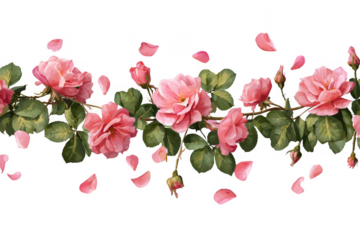 Pink flowers with pink petals and pink leaves