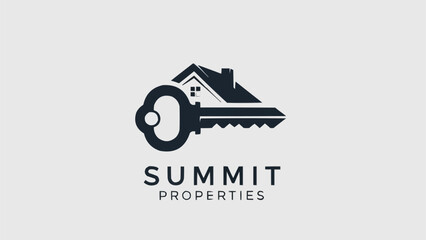 Summit Properties Logo with House and Key.