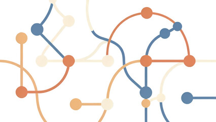 Abstract network of interconnected nodes and lines representing connections.