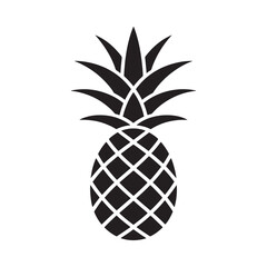Obraz premium Black silhouette of a pineapple on a white background