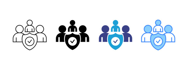 Trade Union icon set multiple style collection