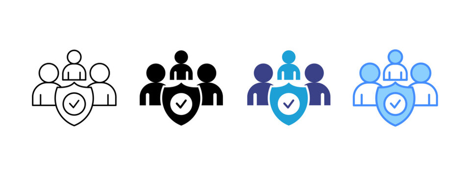 Trade Union icon set multiple style collection