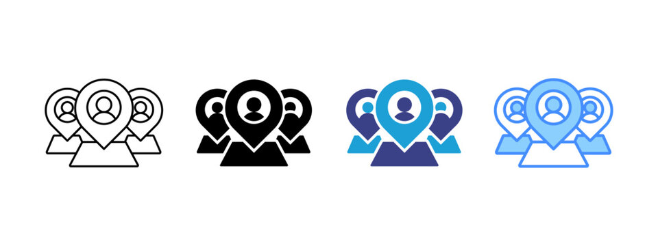 Stakeholder Map icon set multiple style collection