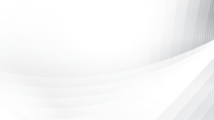 Abstract white and gray color, modern design stripes background with geometric curve and straight lines. Vector illustration.