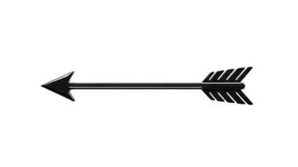 Black arrow pointing left on a light gray background