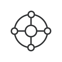 Connection line editable stroke icon. Vector illustration