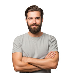Obraz premium Confident man portrait isolated on transparent background