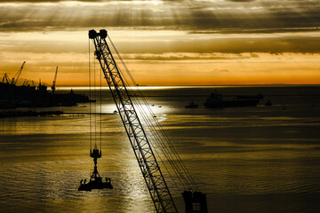 Naples Industrial and Cruise Port in Italy