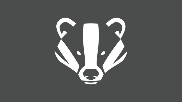 Stylized badger head illustration on a dark background, perfect for logos and designs.