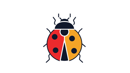 Ladybug illustration with red and yellow colors, perfect for design projects and educational materials.