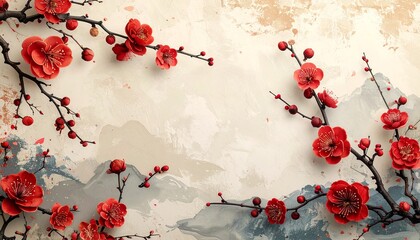 梅の花のフレーム素材