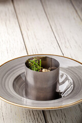 Modern Ukrainian Veal Cheek Fine Dining Dish