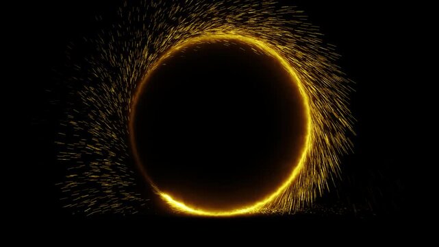 Fire Sparks Portal Ring Alpha Channel Seamless Loop