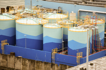 Fuel or fuel storage tanks in the port of Naples