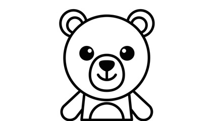 Adorable and Minimalist Bear Illustration Perfect for Children's Designs and Educational Resources