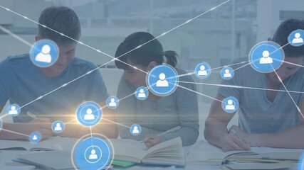 Animation of network of connections over diverse students learning - Powered by Adobe