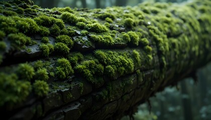 Naklejka premium Moss Covered Tree Trunks in Forest