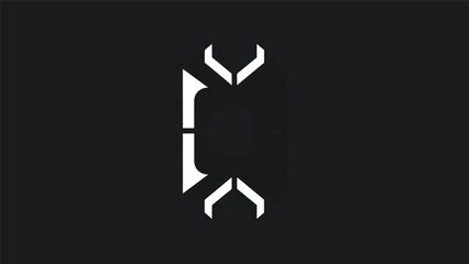 Obraz premium Abstract geometric design featuring a stylized letter C in a modern, minimalist style.