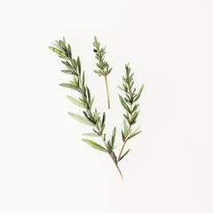 Fototapeta premium Fresh rosemary sprigs, white background, cooking, food blog