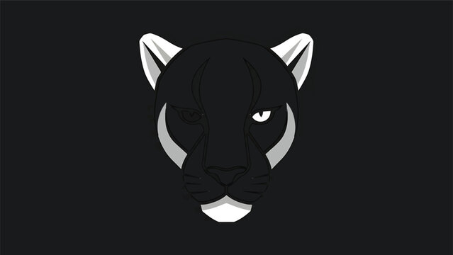 Black panther head silhouette with a focused gaze and striking design.