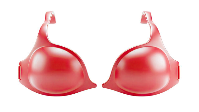 Red Silicone Strapless Bra Cups