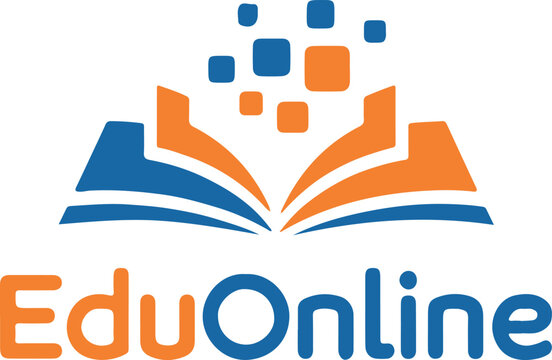 education logo open book with digital pixels e learning icon